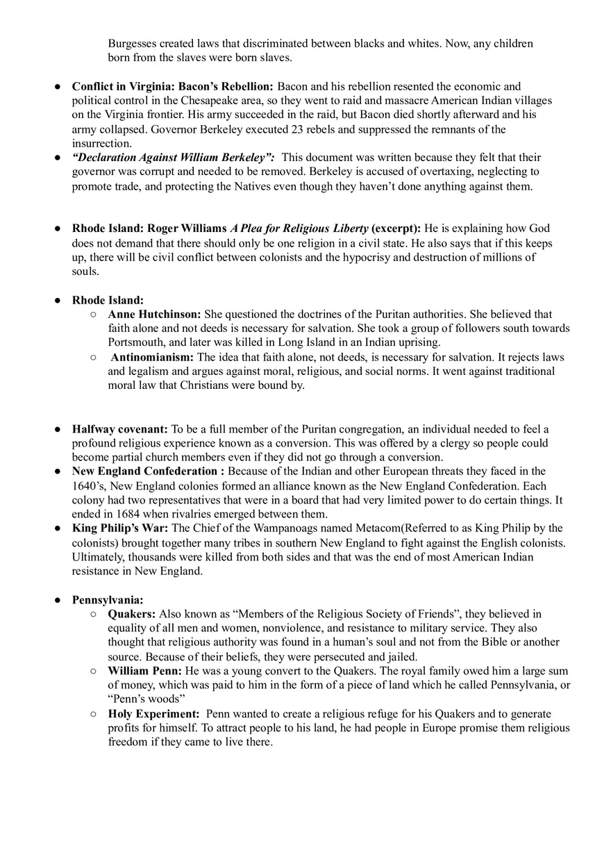 Colonial Period To 1865 Vocabulary - Page 2