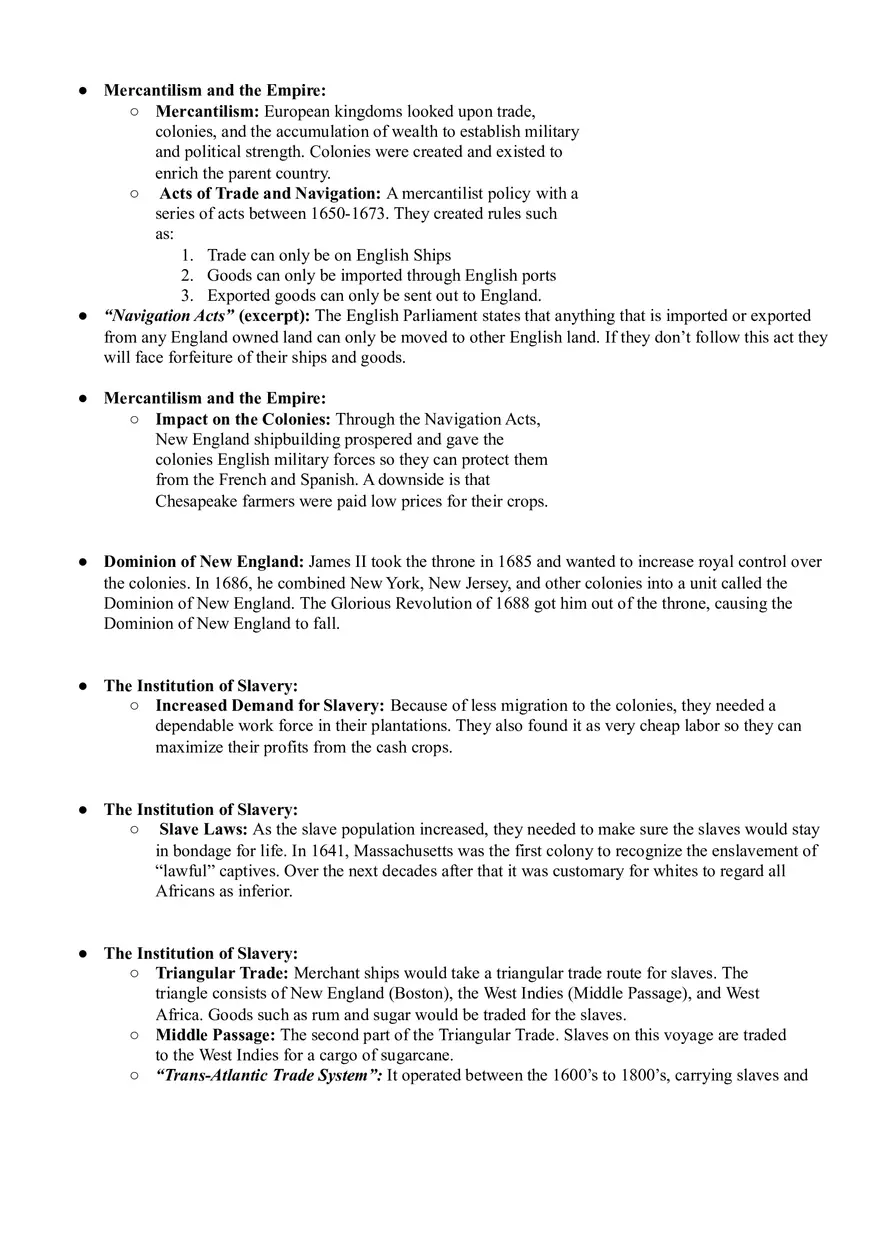 Colonial Period To 1865 Vocabulary - Page 3