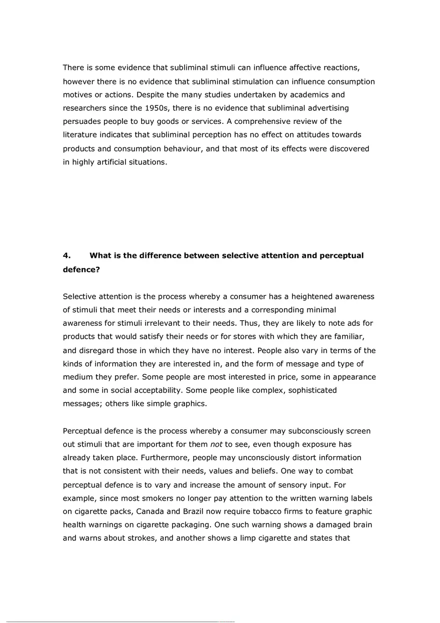 Consumer Perception Chapter 5 Answer Key (T or F) - Page 15