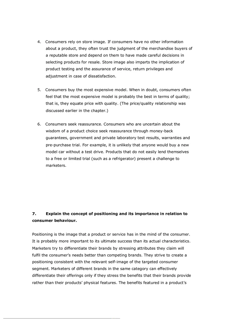 Consumer Perception Chapter 5 Answer Key (T or F) - Page 4