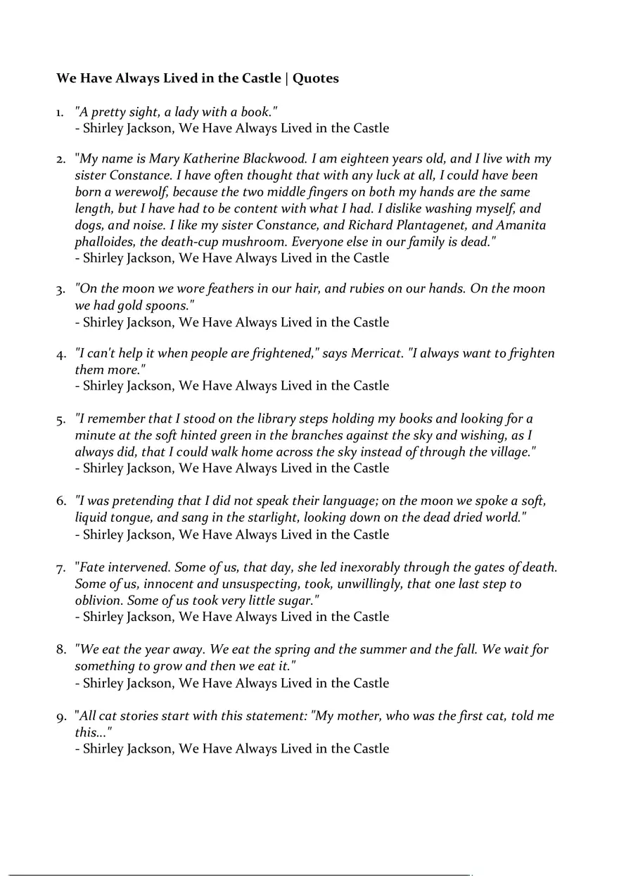 We Have Always Lived in the Castle - Page 1