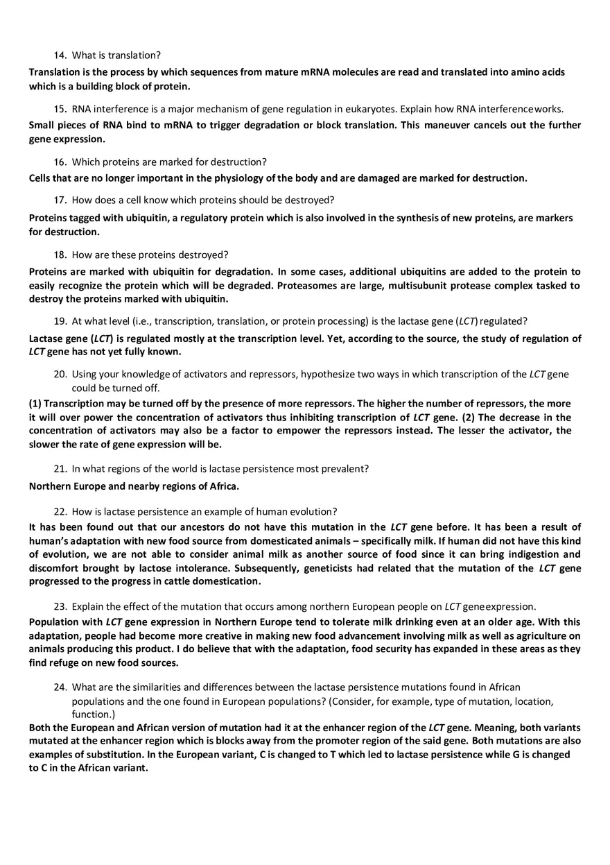 Regulation Of The Lactase Gene - Page 3