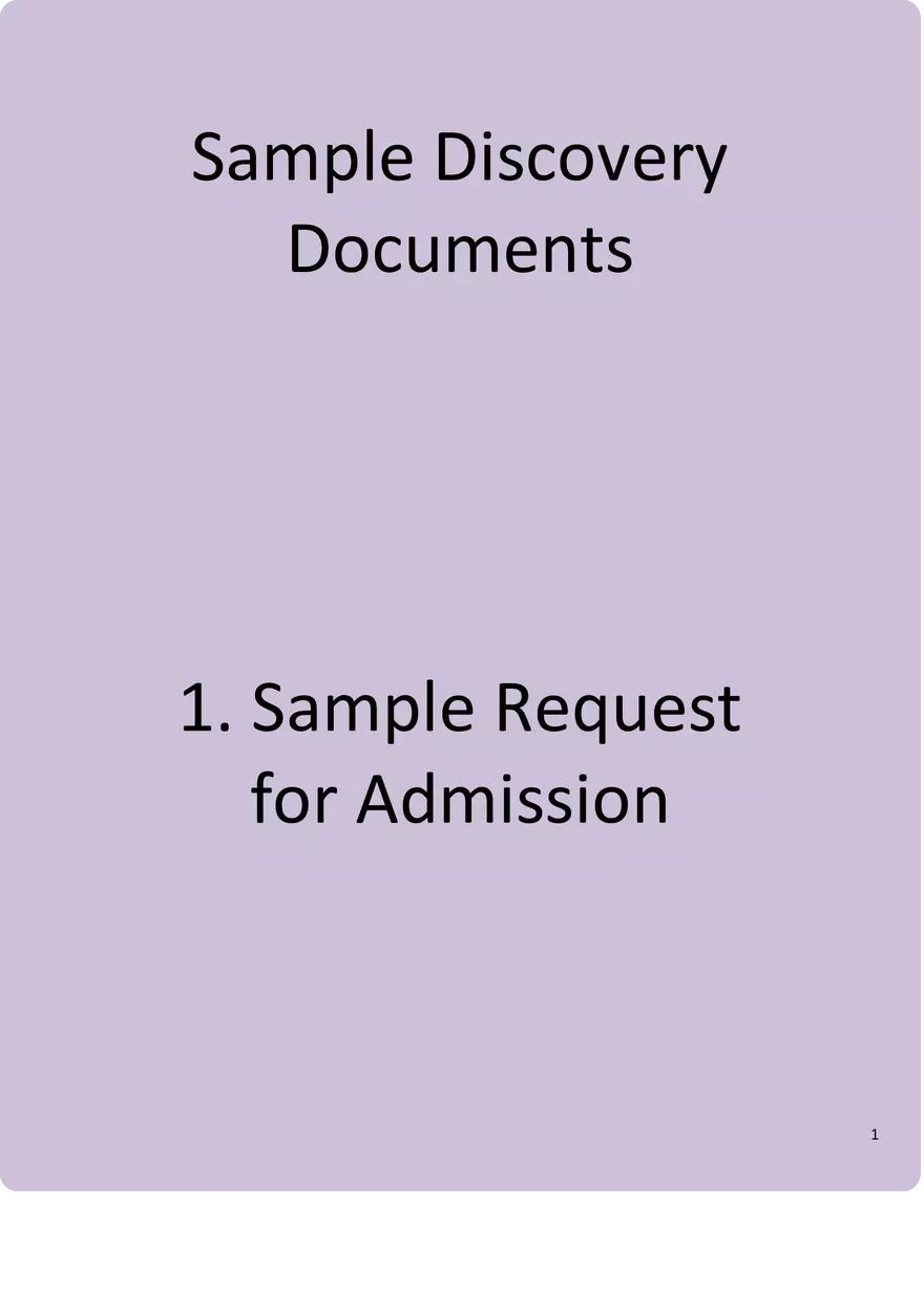 Sample Discovery Documents Part 1 - Page 1