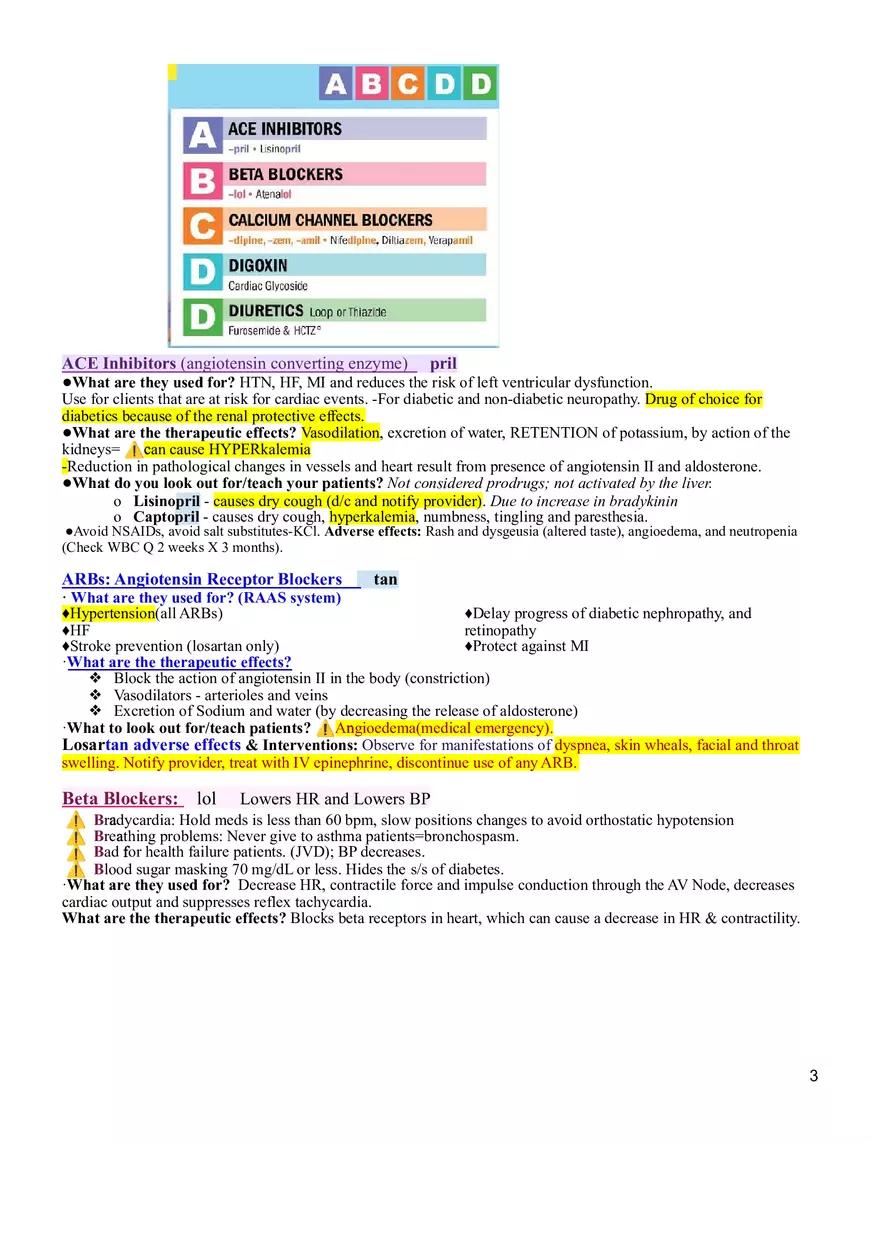 Pharmacology Exam 2-2 - Study Guide - Page 3