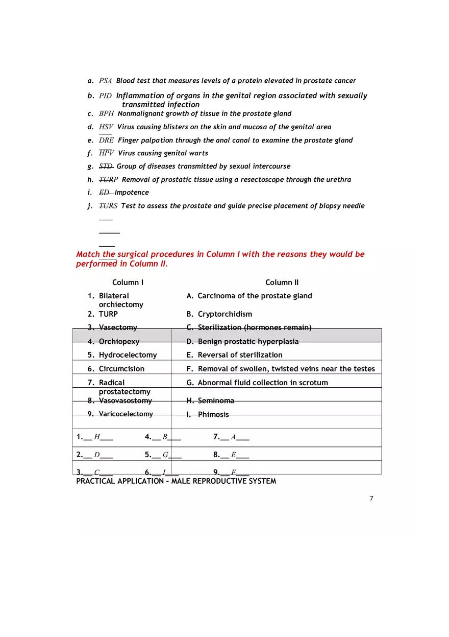 Medical Terminology Chapter 9 Assignment Answers - Page 7