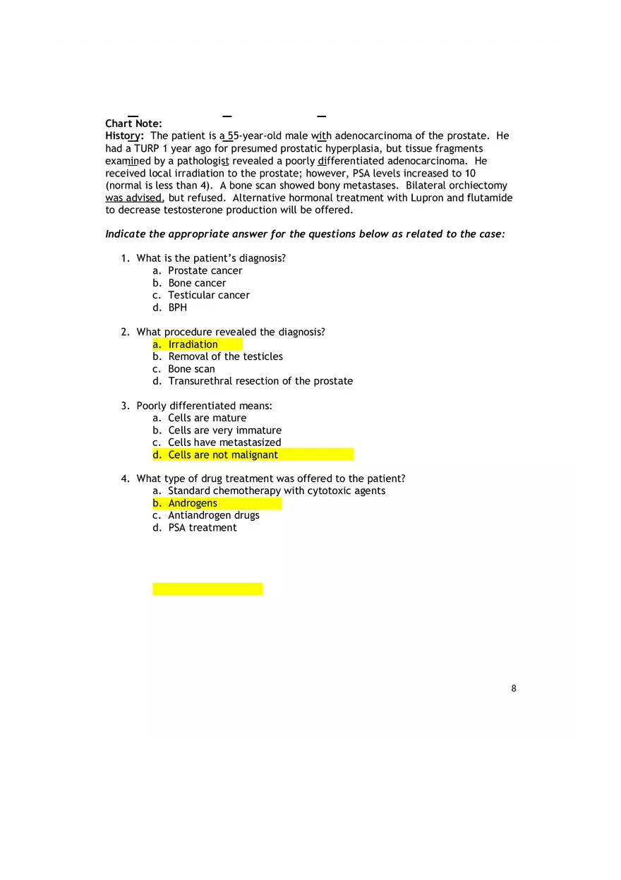 Medical Terminology Chapter 9 Assignment Answers - Page 8