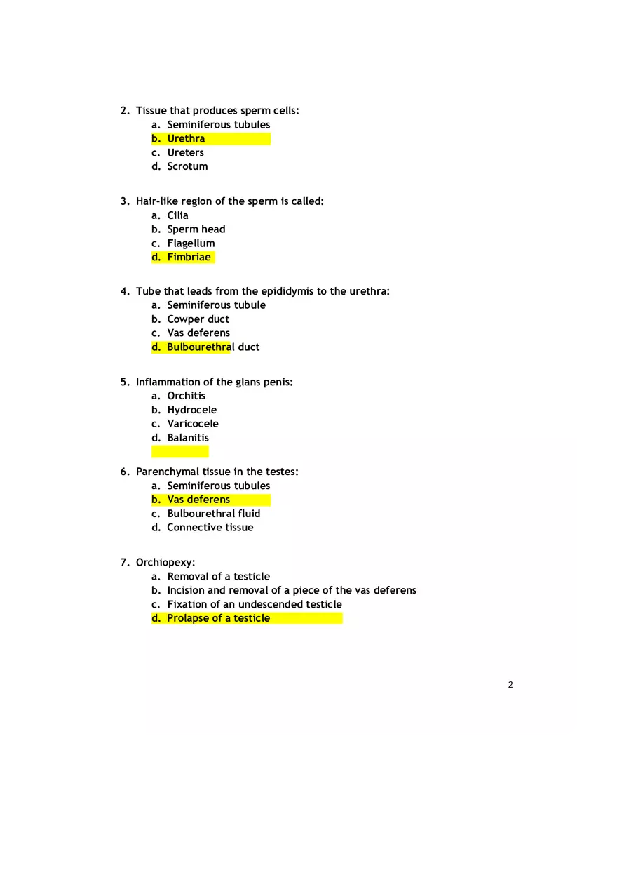 Medical Terminology Chapter 9 Assignment Answers - Page 2