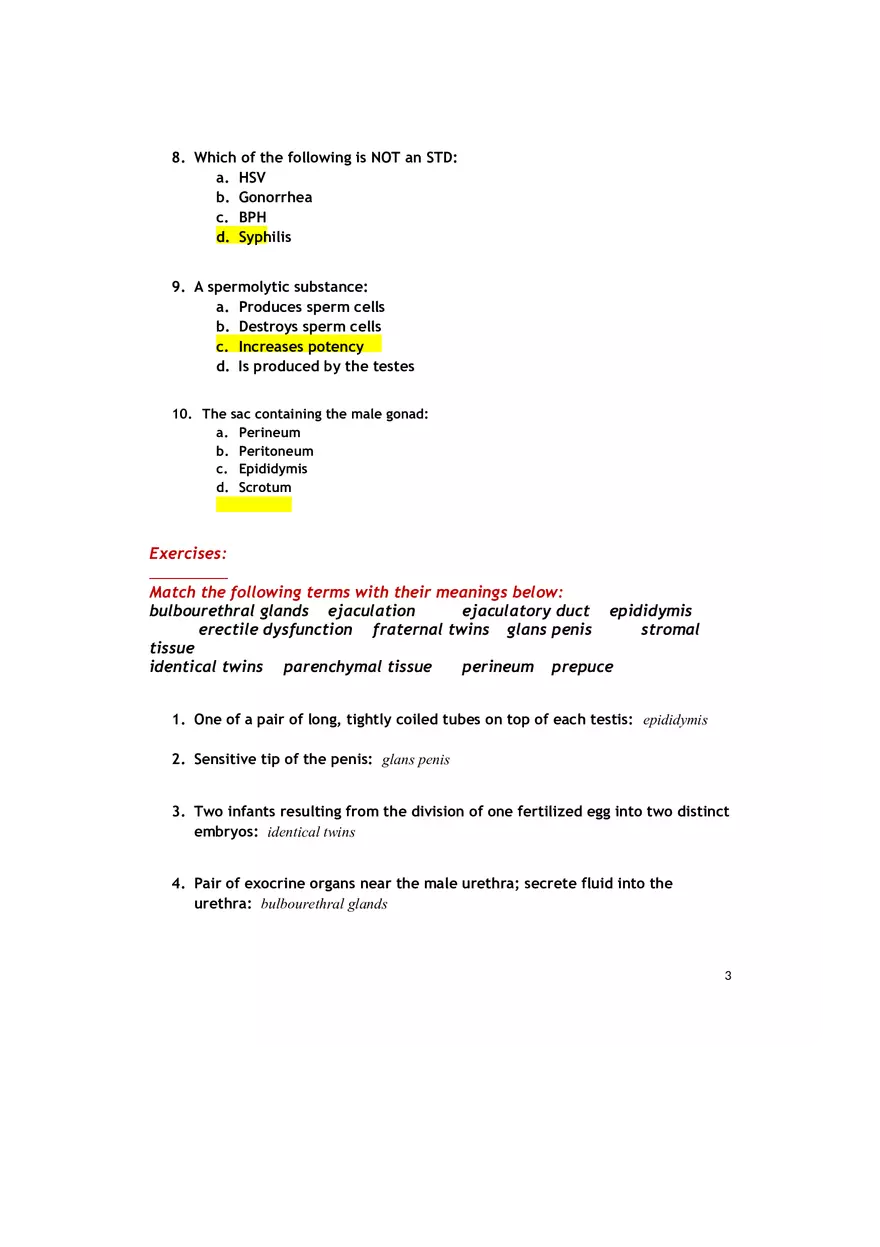Medical Terminology Chapter 9 Assignment Answers - Page 3