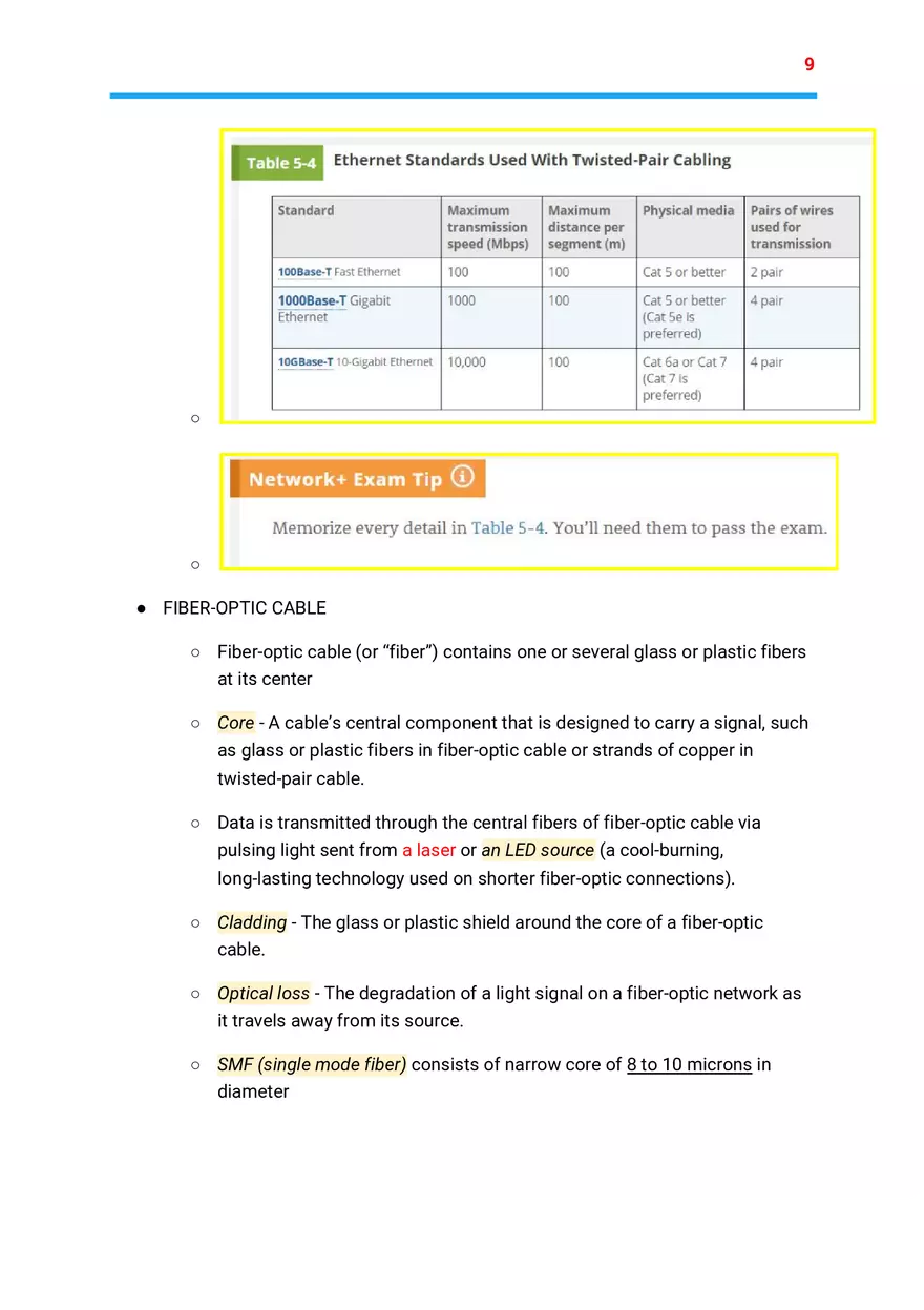 Networking+ Ch 5 Notes - Page 13