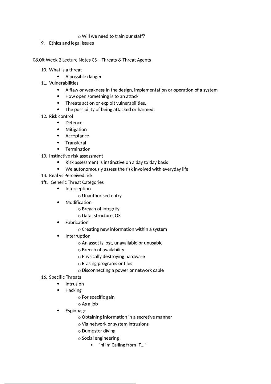 Lectures 1-8 - Computer Security Notes - Page 2