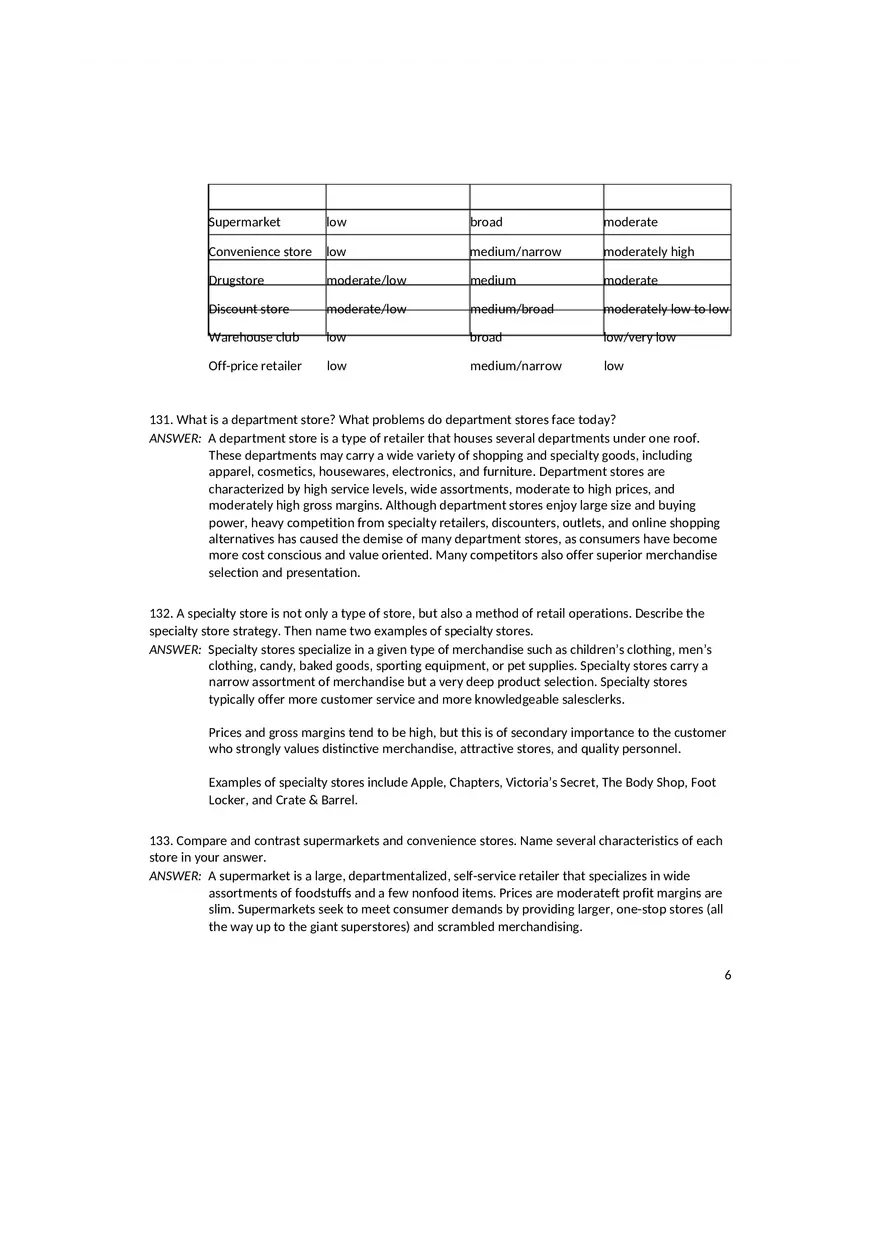 Chapter 15 Retailing Answer Key - Page 7