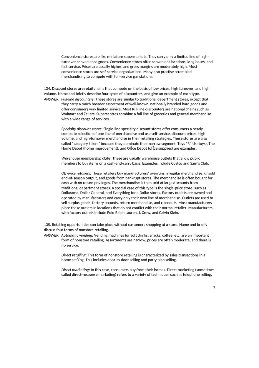 Chapter 15 Retailing Answer Key - Page 8