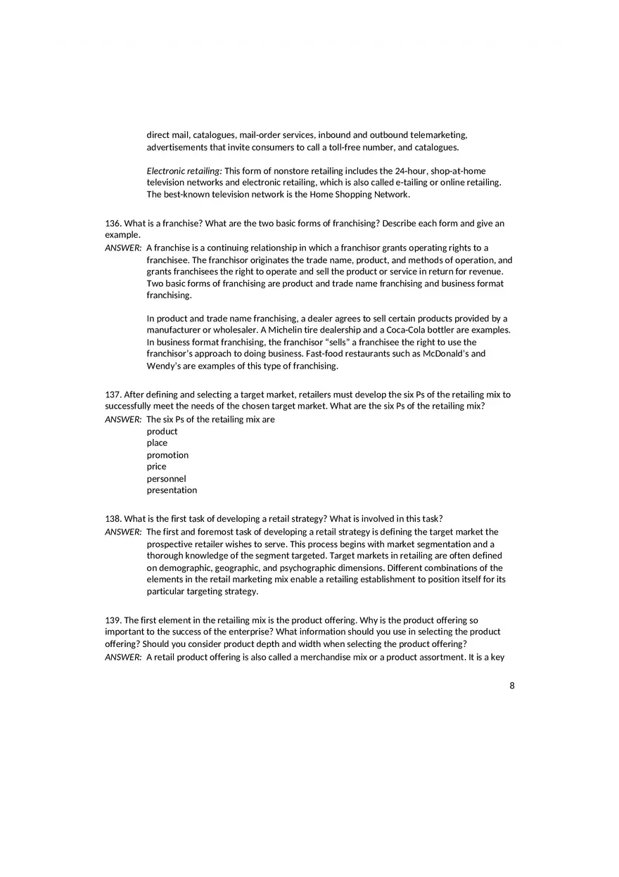 Chapter 15 Retailing Answer Key - Page 9