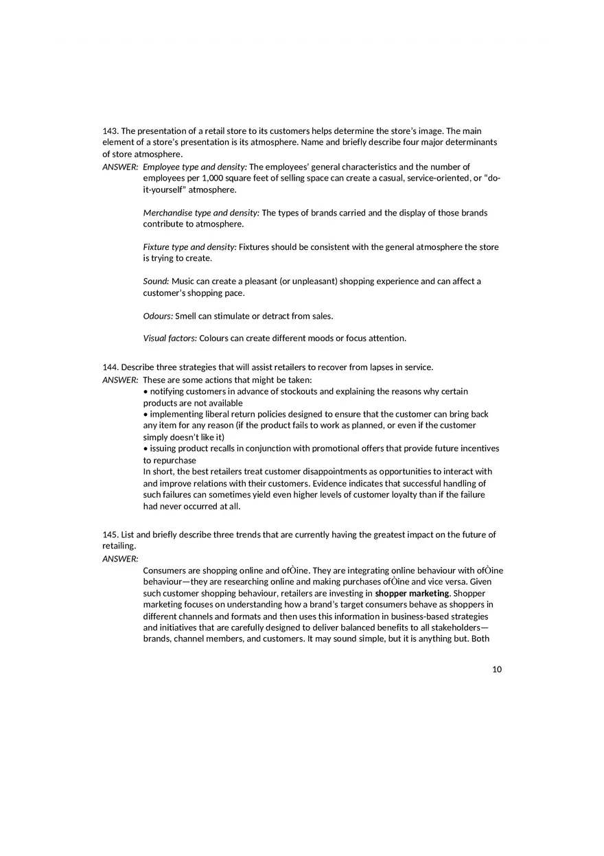 Chapter 15 Retailing Answer Key - Page 11