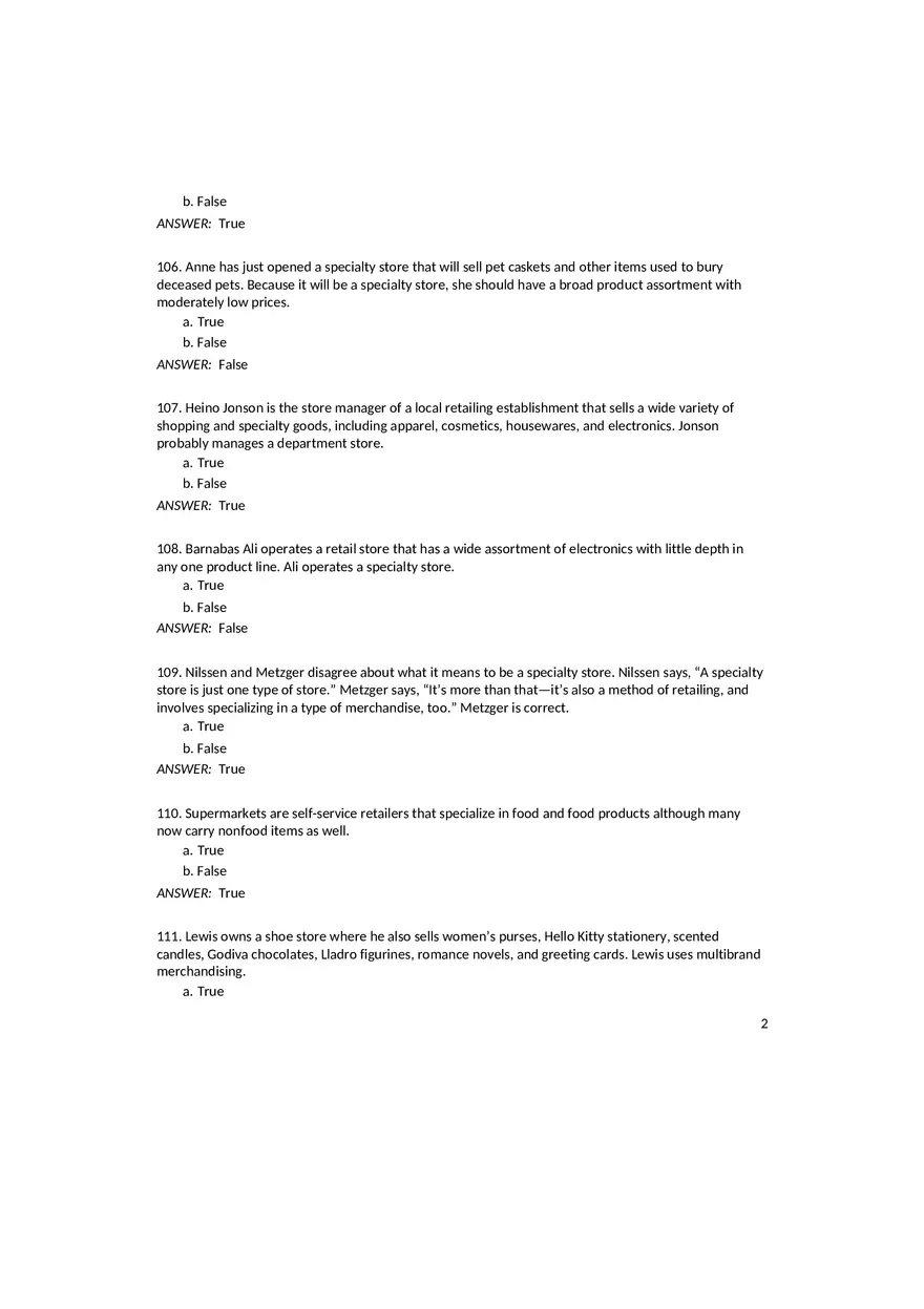 Chapter 15 Retailing Answer Key - Page 2