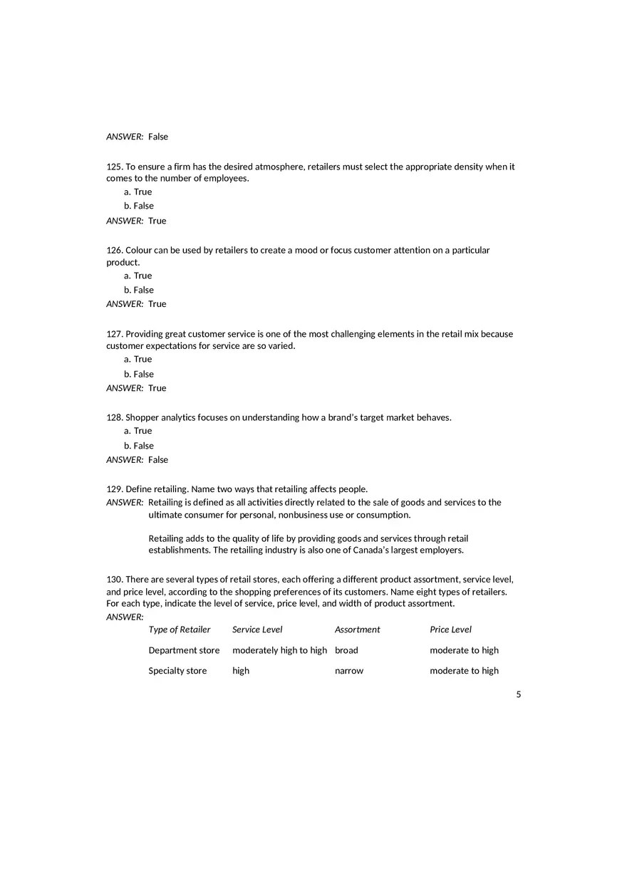Chapter 15 Retailing Answer Key - Page 6