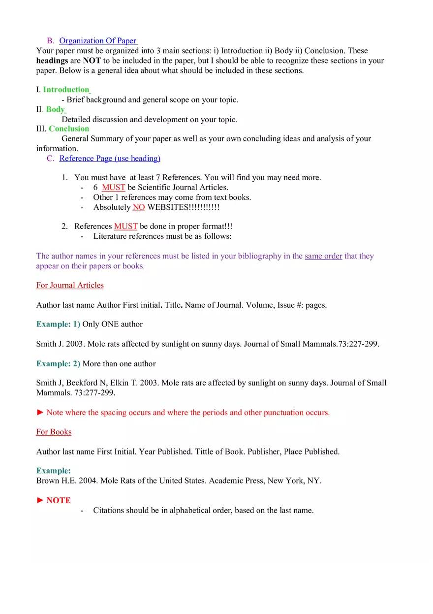 Human Biology Research Paper Guidelines - Page 2