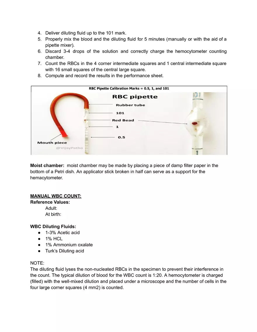 Manual Cell Count For Red Blood Cells and White Blood Cells - Page 3