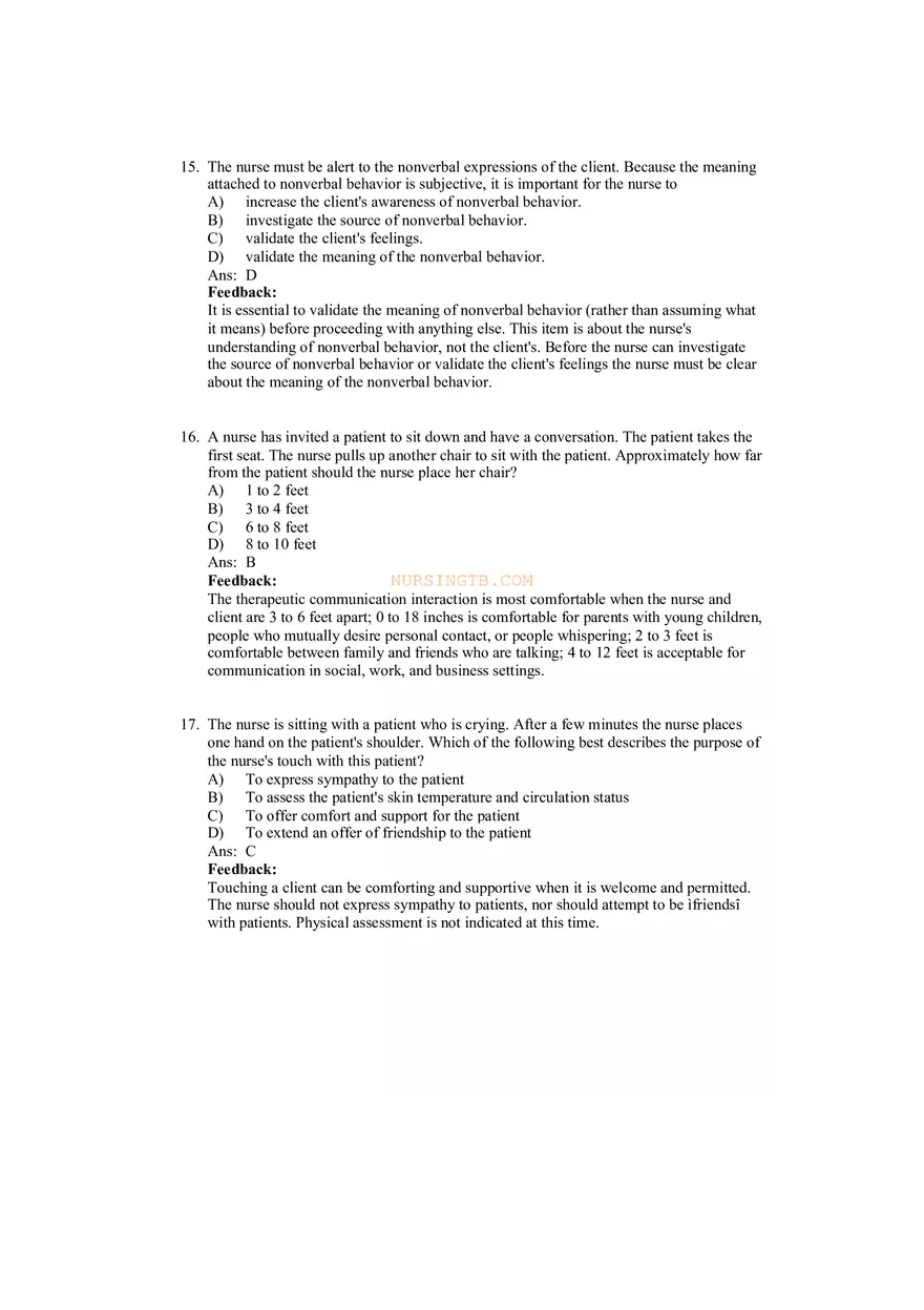 Therapeutic Communication with Feedback - Page 10