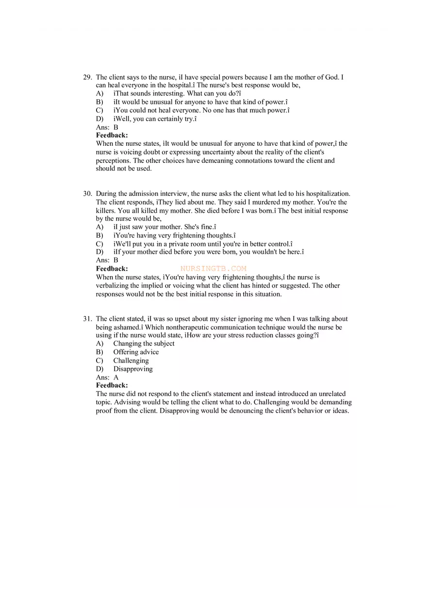 Therapeutic Communication with Feedback - Page 4