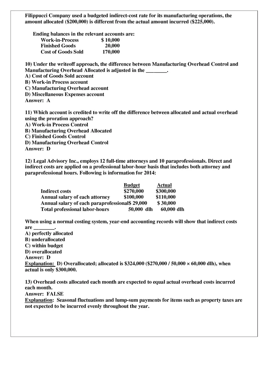 Chapter 4 Job Costing Answer Key Part 4 - Page 1