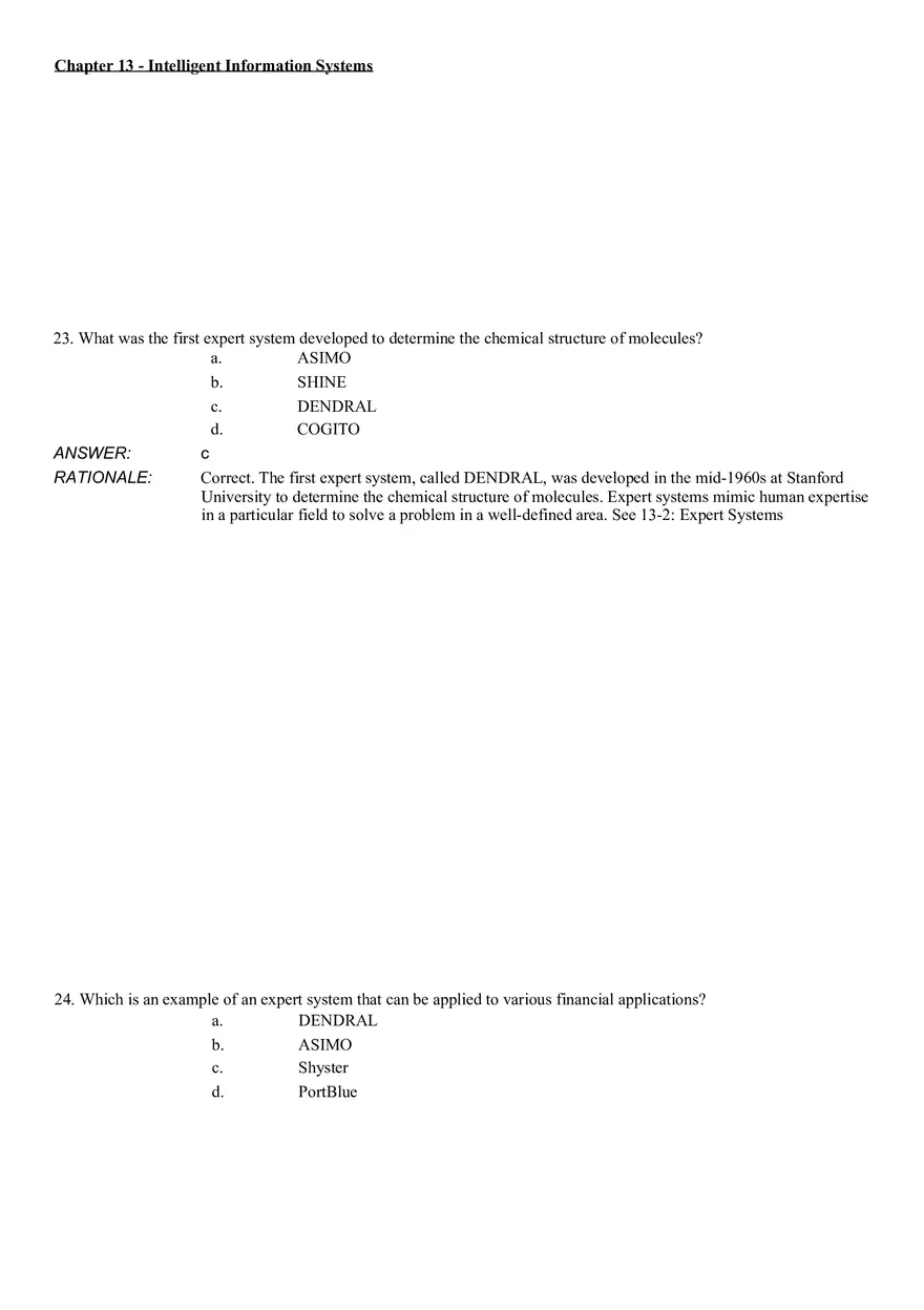 Intelligent Information Systems Answer Key 2 - Page 1