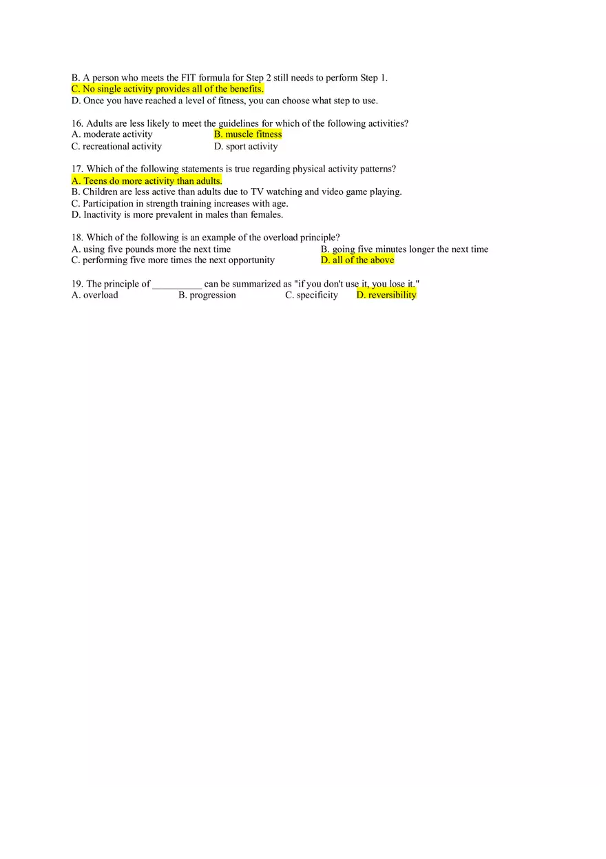 Health and Wellness Study Guide Chapters 1- 6 - Page 10