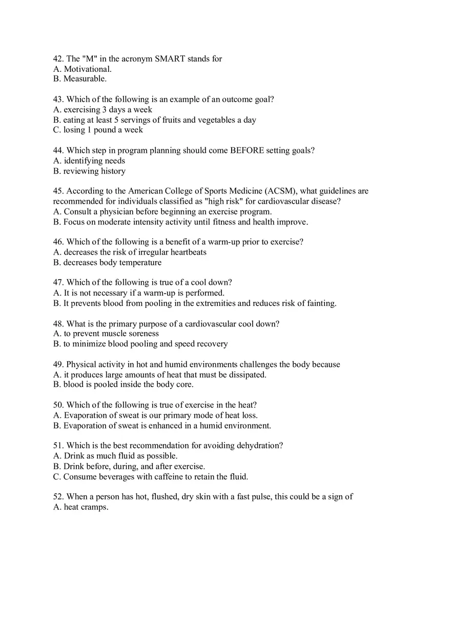 Health and Wellness Study Guide Chapters 1- 6 - Page 5
