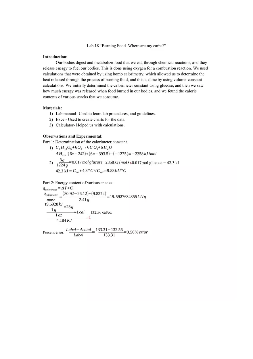 Lab 18 - Burning Food - Page 1