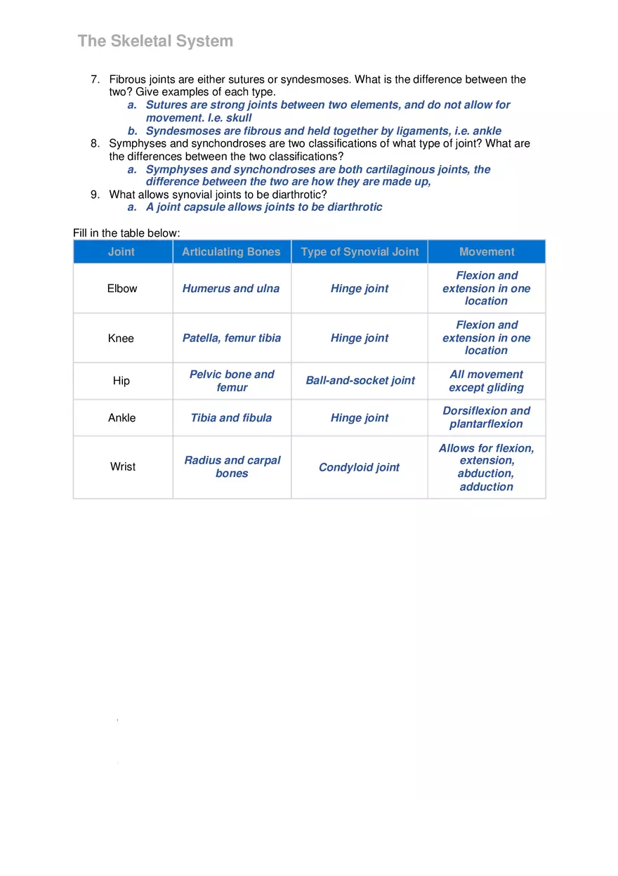 Lab 6 The Skeletal System - Page 9