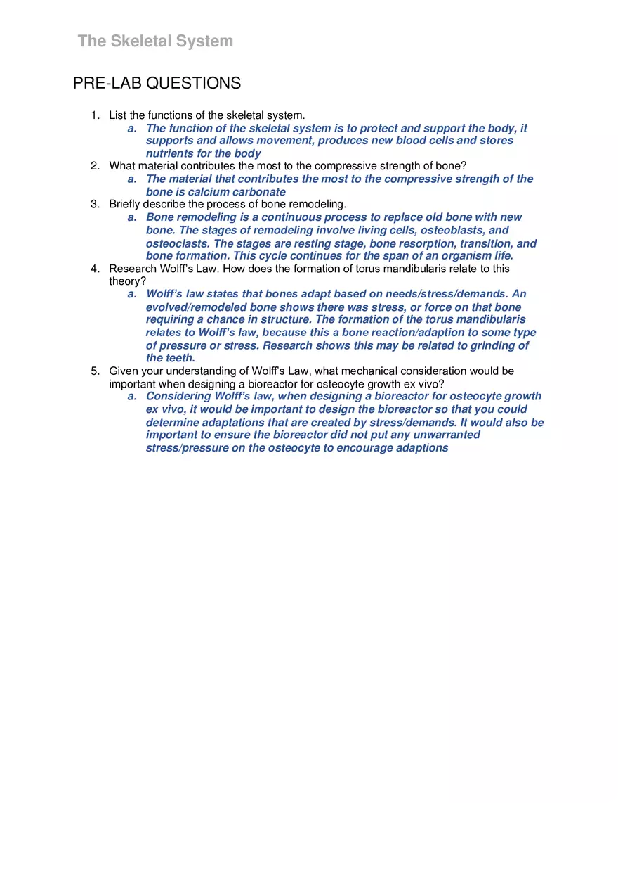 Lab 6 The Skeletal System - Page 1