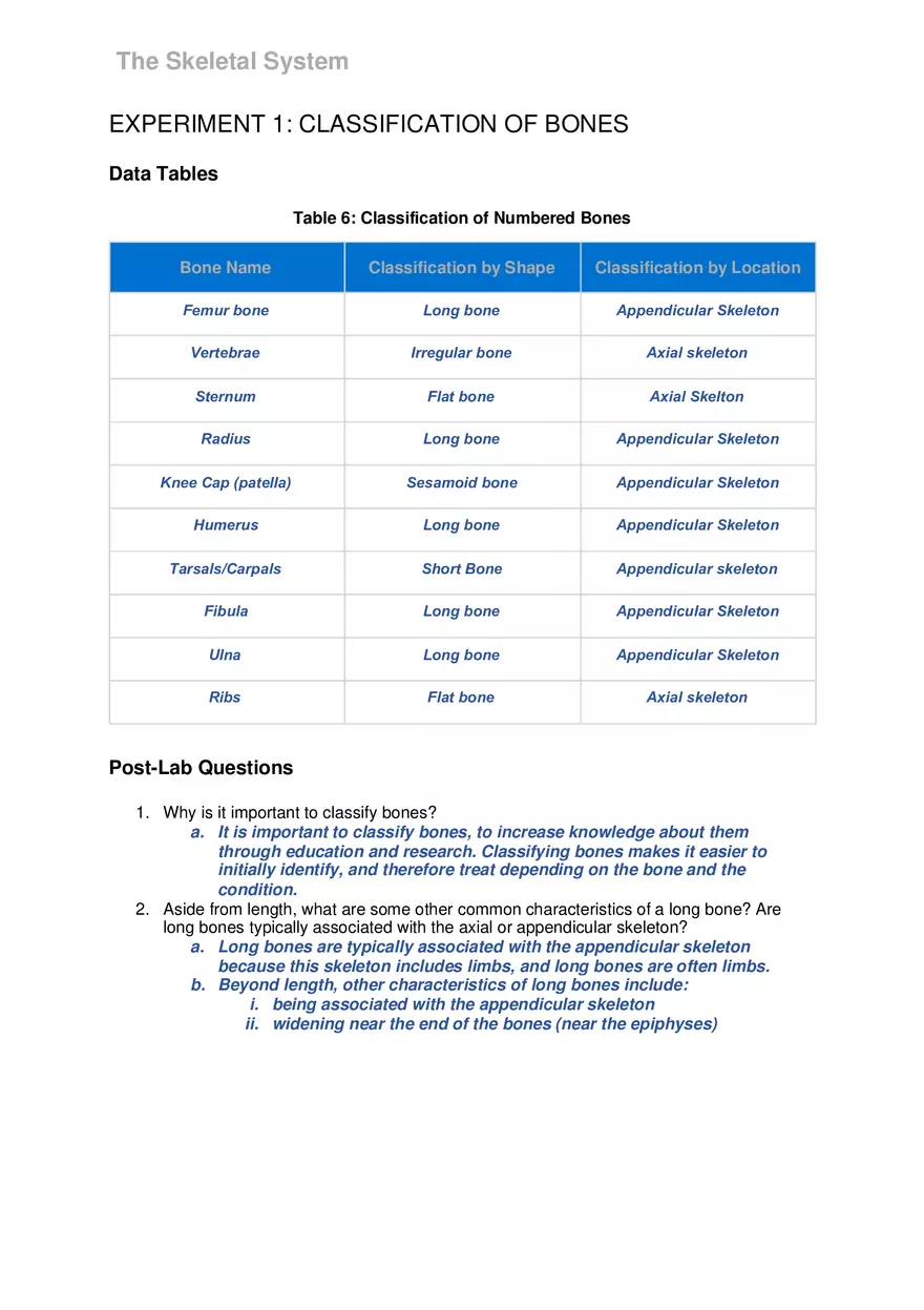 Lab 6 The Skeletal System - Page 2
