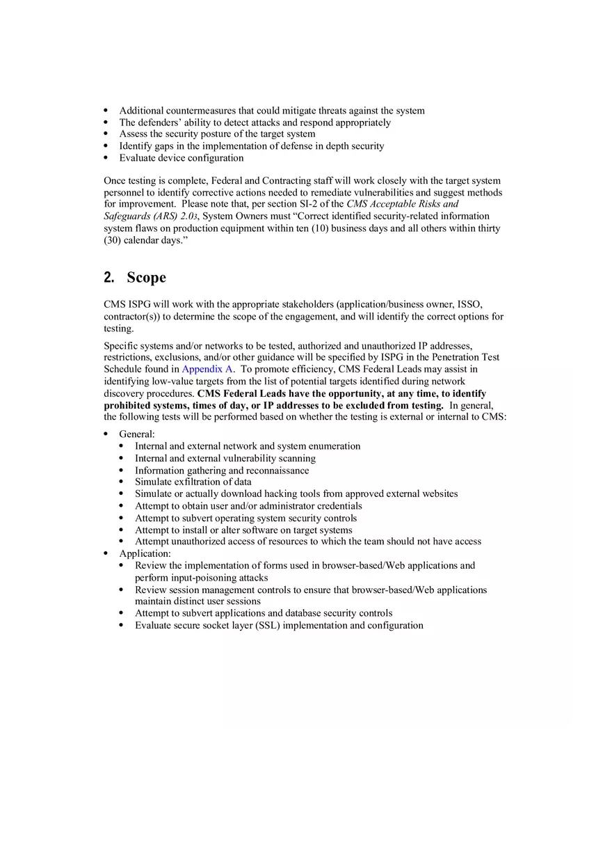 Rules of Engagement Template on Web Security - Page 2