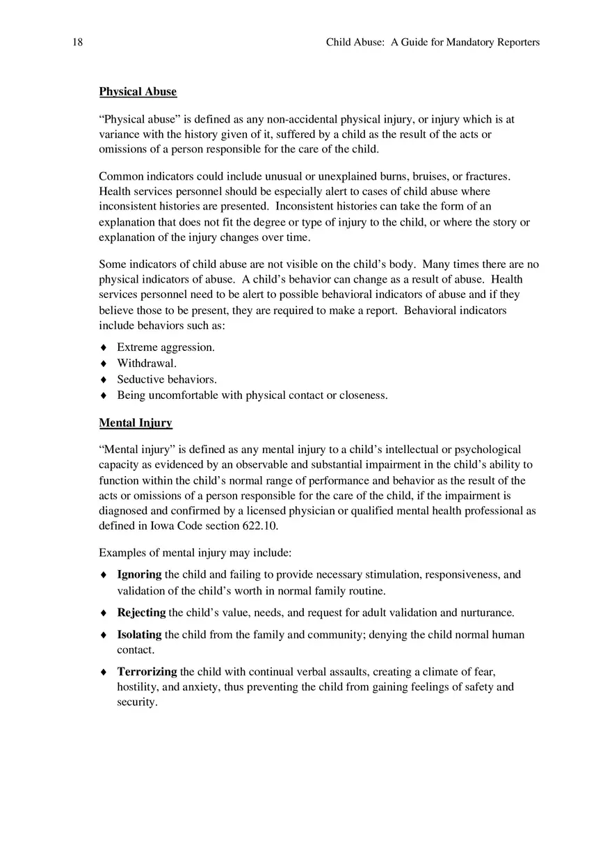 Child Abuse - A Guide for Mandatory Reporters Part 2 - Page 8