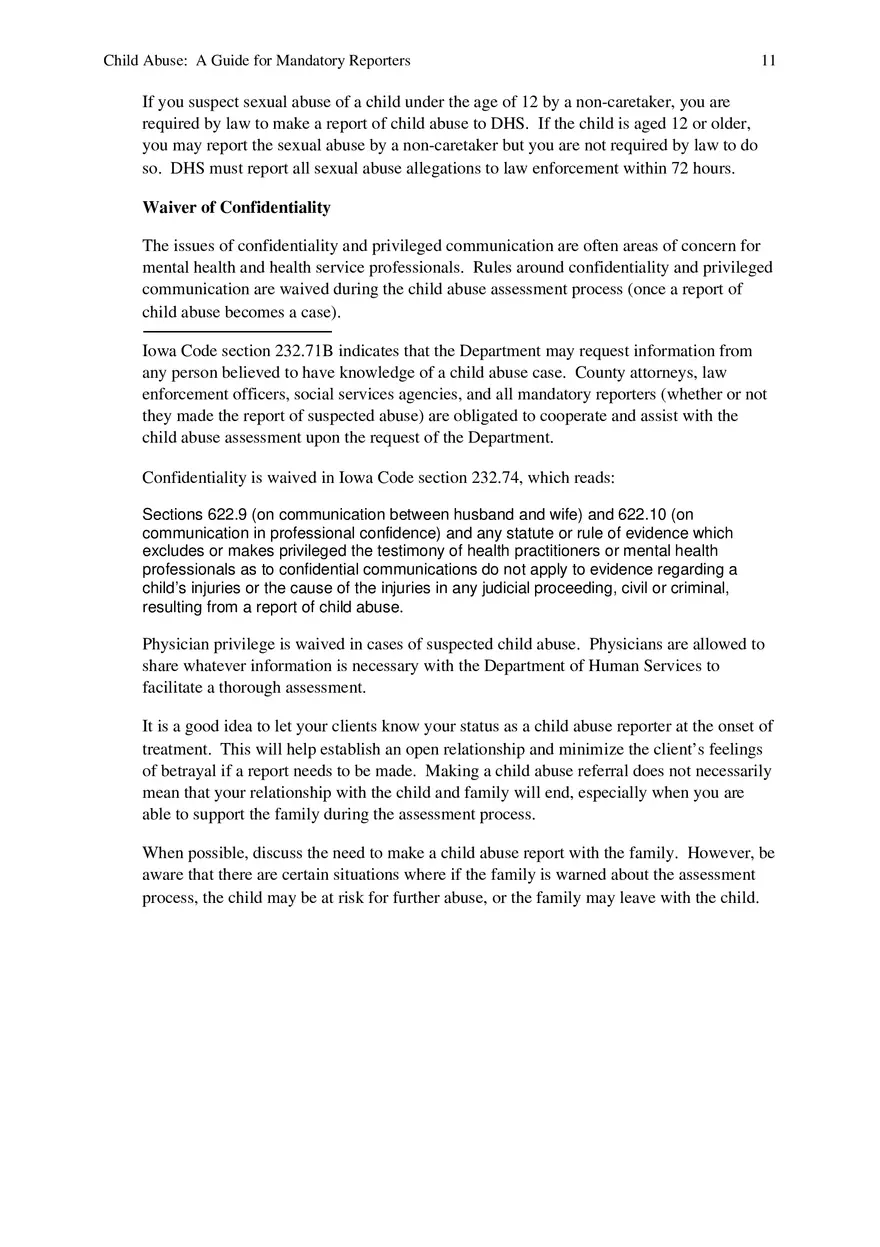 Child Abuse - A Guide for Mandatory Reporters Part 2 - Page 1