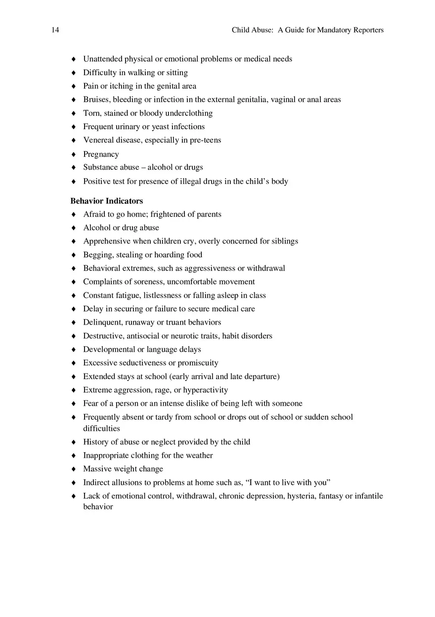 Child Abuse - A Guide for Mandatory Reporters Part 2 - Page 4
