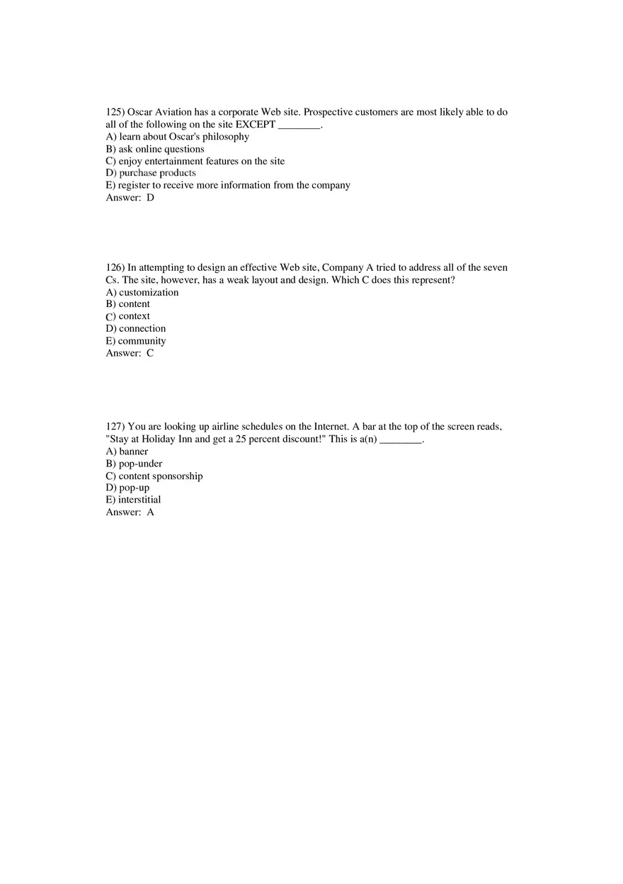 Building Direct Customer Relationships Answer Key Part 4 - Page 7