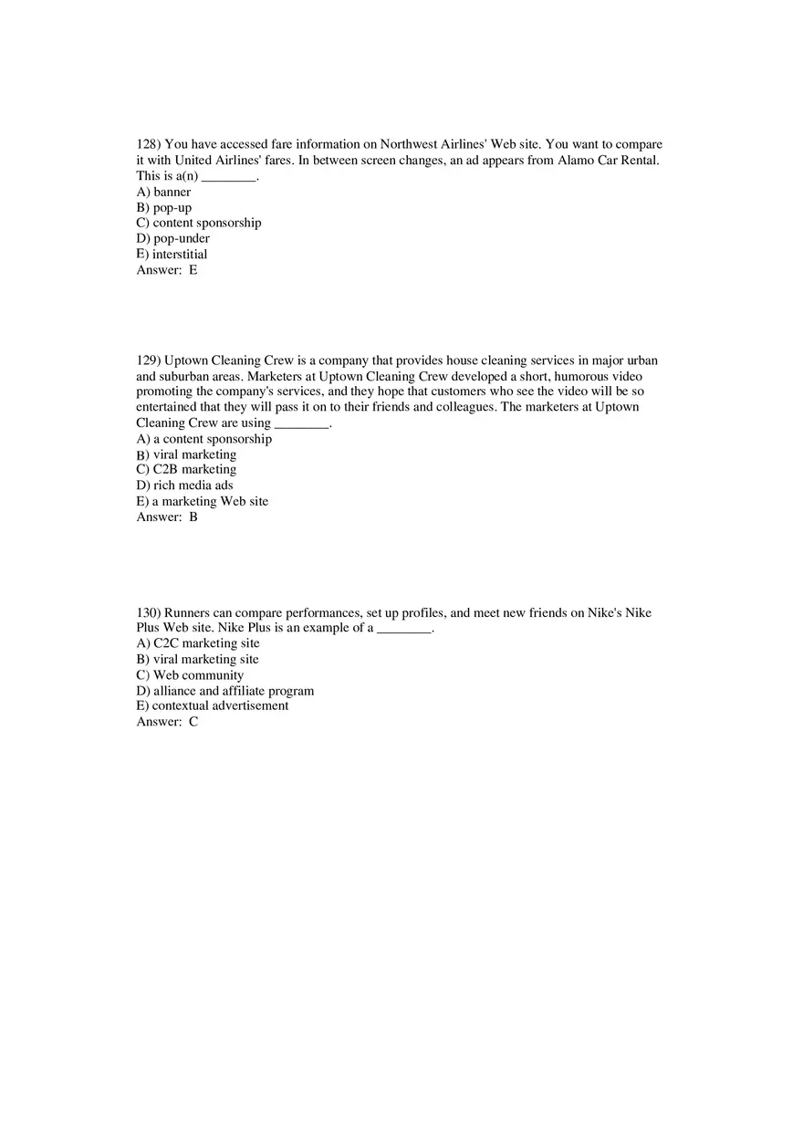 Building Direct Customer Relationships Answer Key Part 4 - Page 8