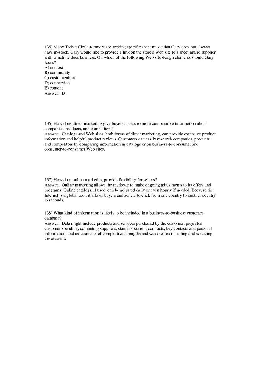 Building Direct Customer Relationships Answer Key Part 4 - Page 11