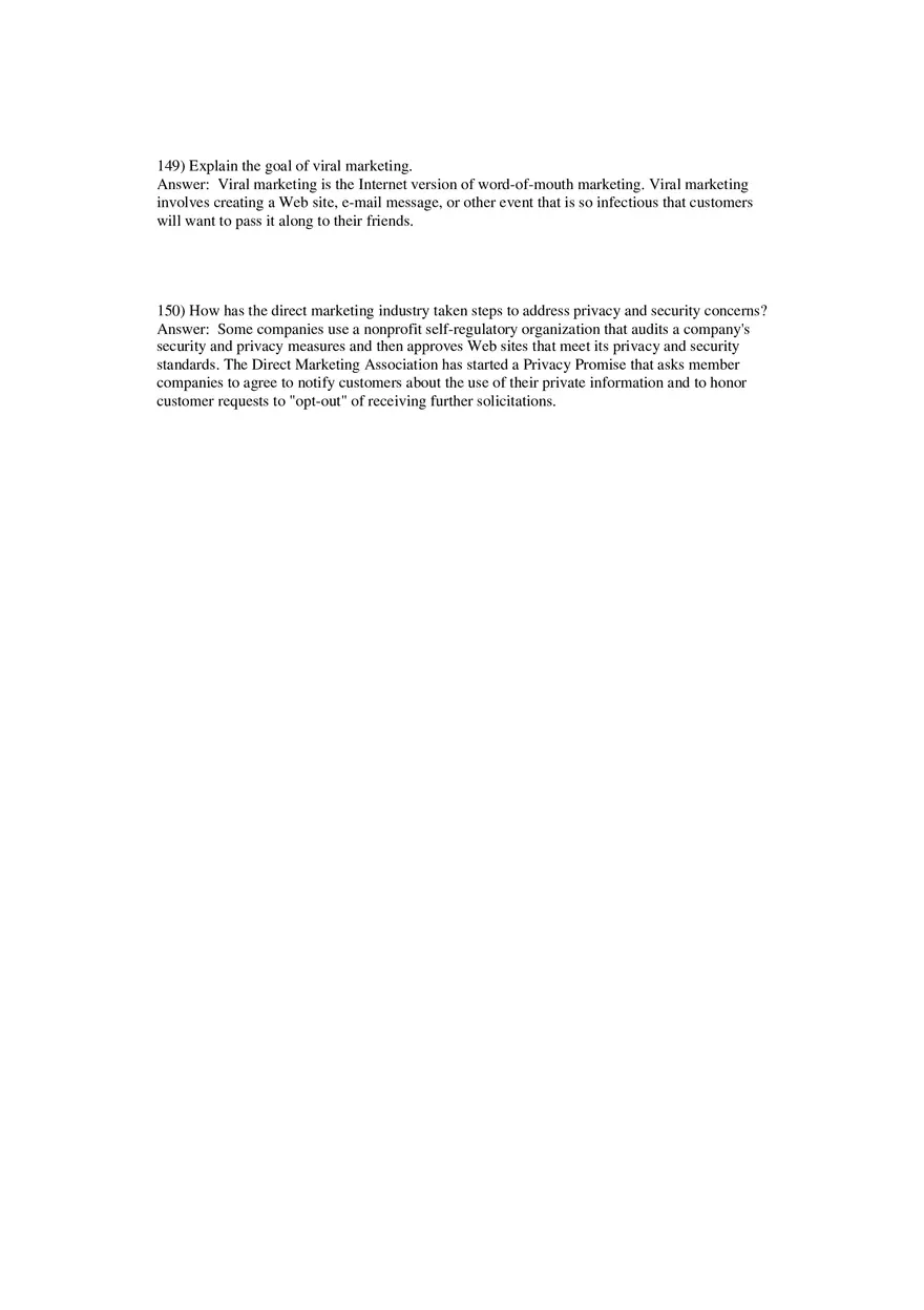 Building Direct Customer Relationships Answer Key Part 4 - Page 4