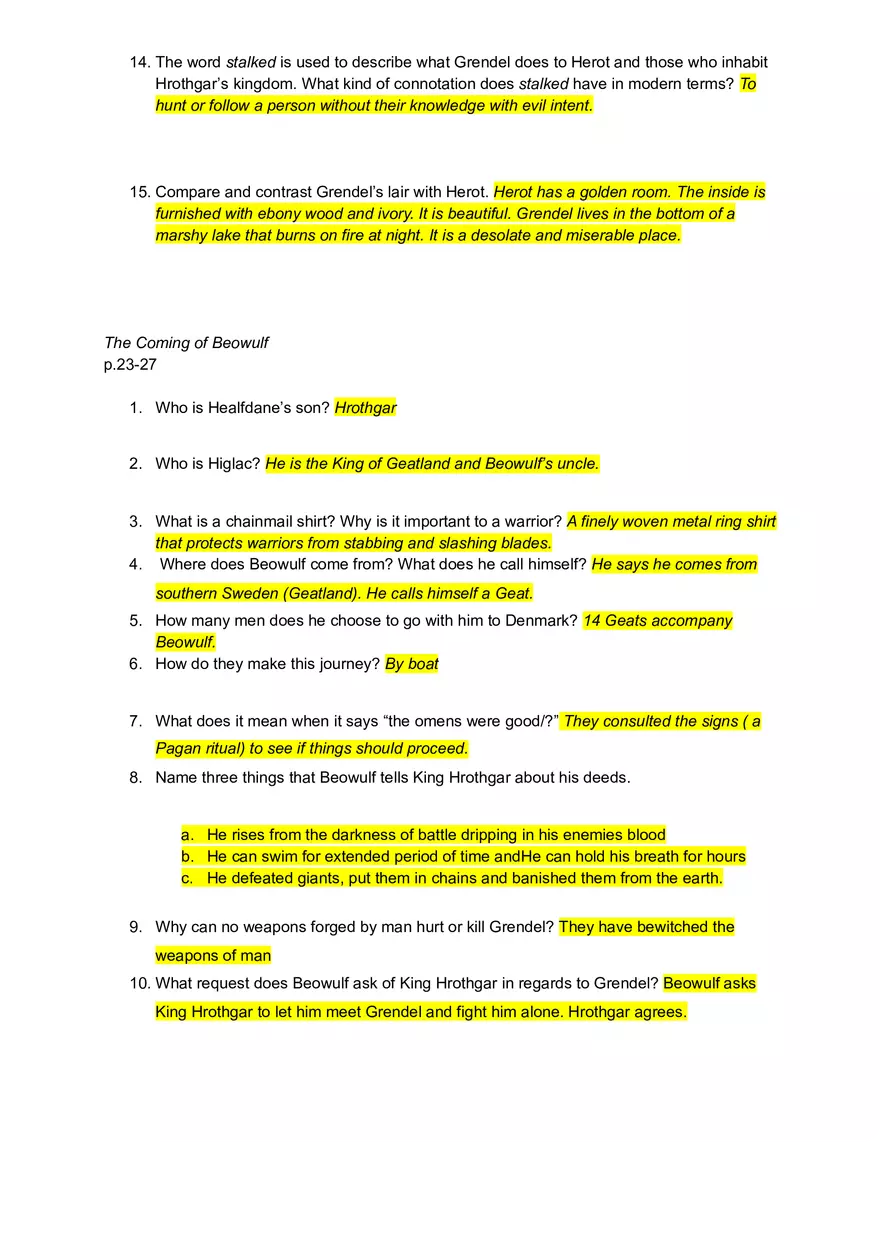 Beowulf Page 19-42 Study Guide - Page 2