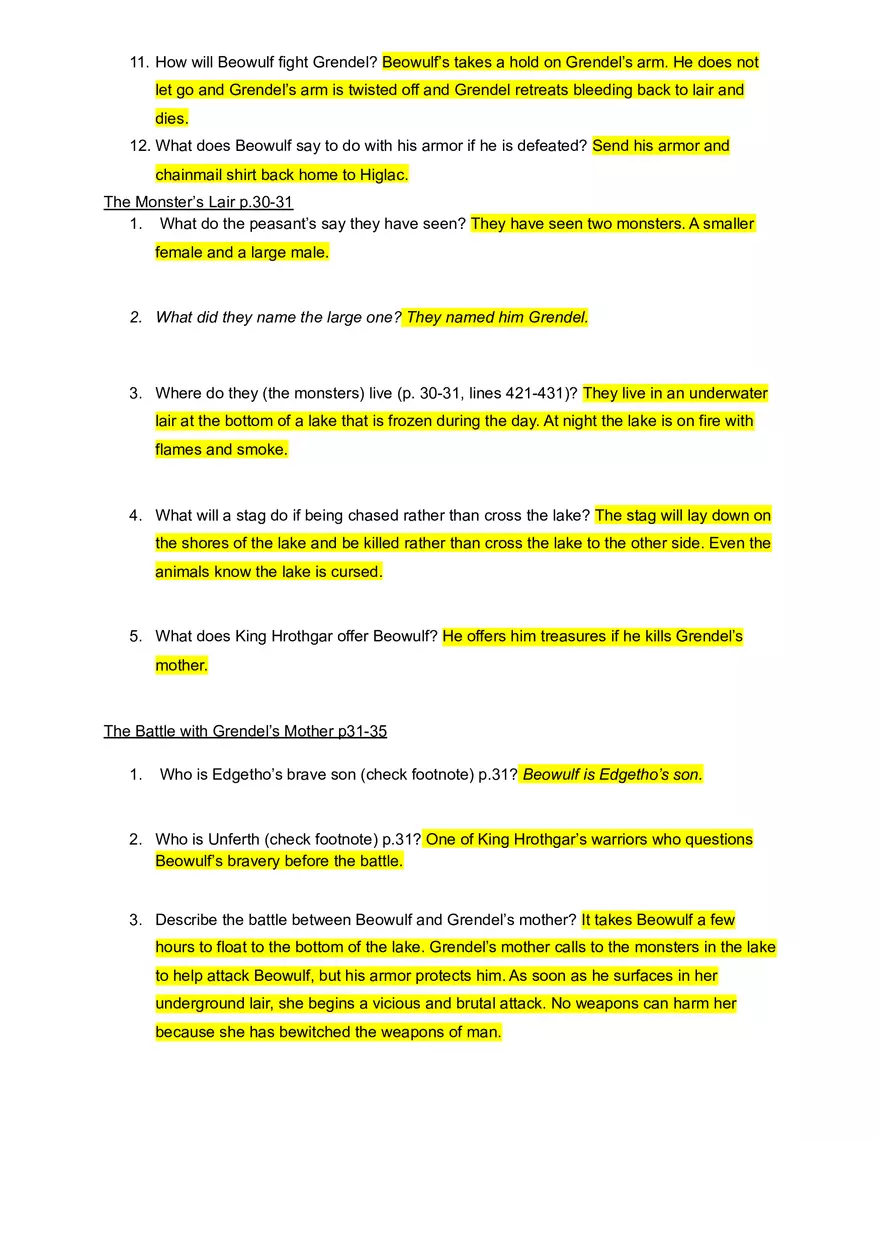 Beowulf Page 19-42 Study Guide - Page 3