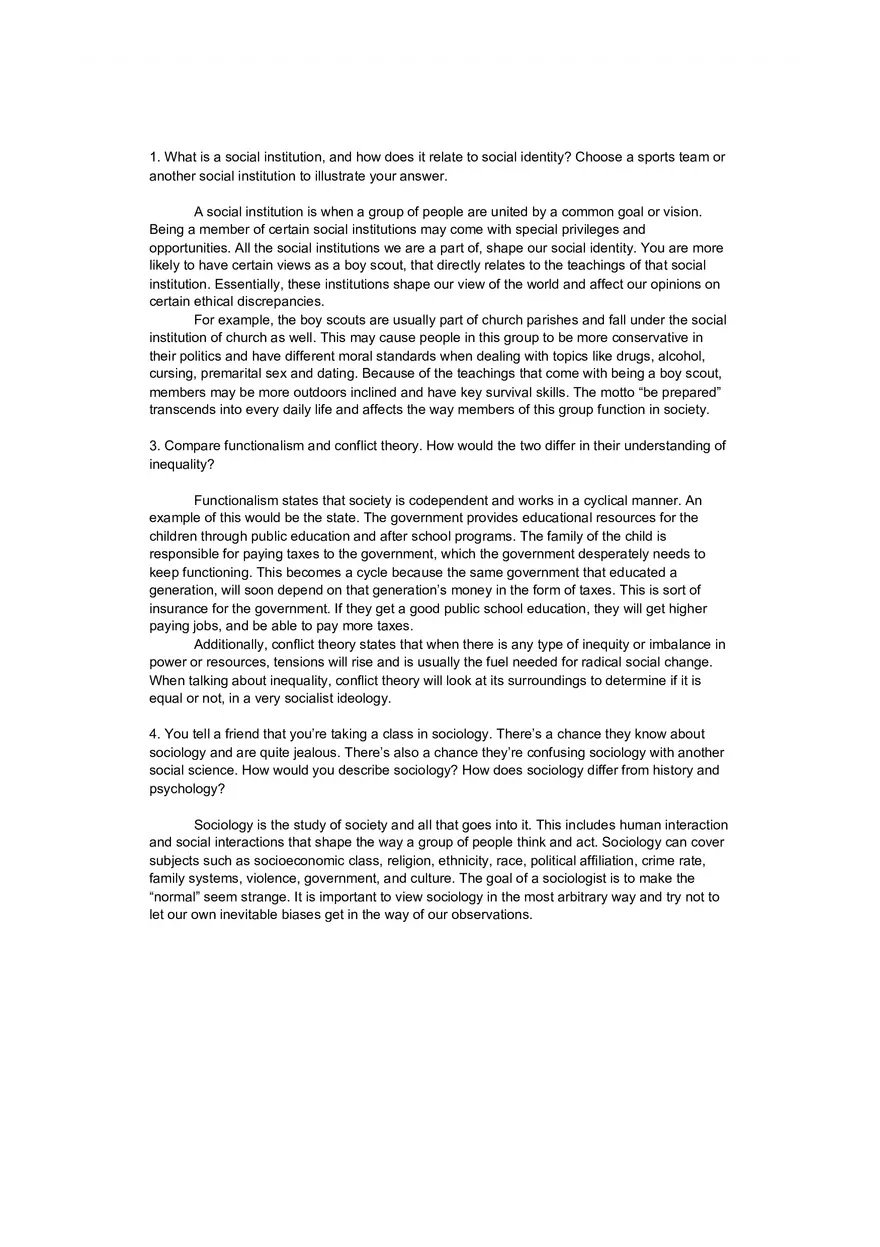 What is a Social Institution - Page 1