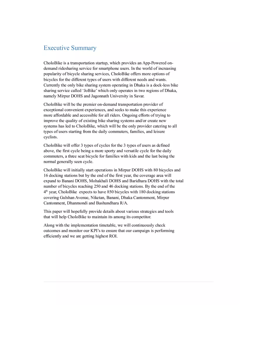 Cholo Bike - Marketing Plan - Page 1