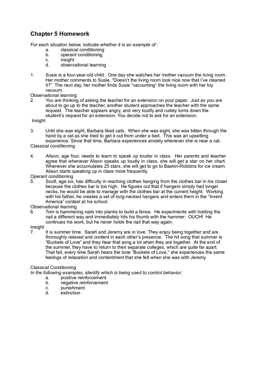Introduction to Psychology - Chapter 5 Homework - Page 1