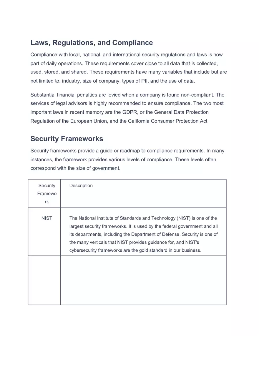 Security Frameworks Facts - Page 1