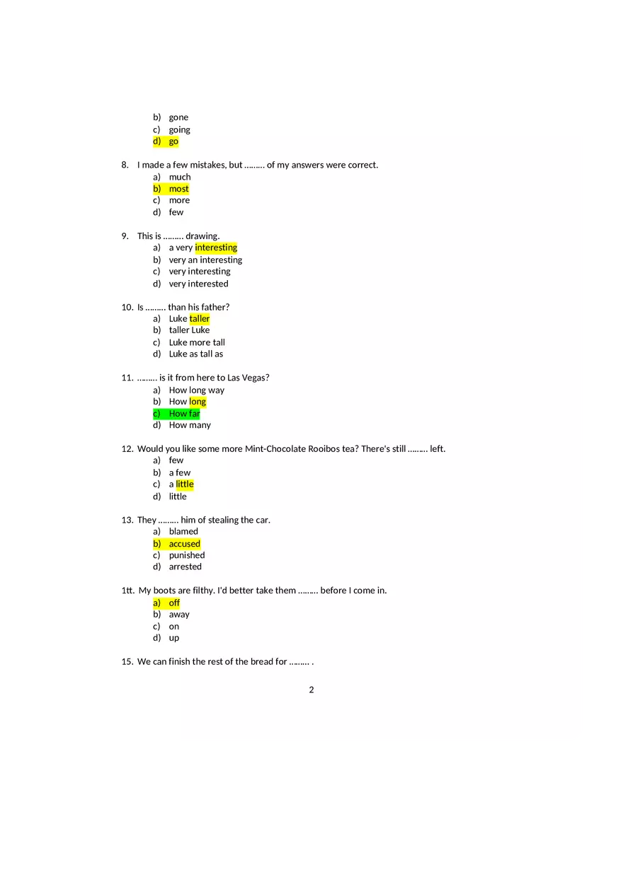Sentence Structures and Grammar - Page 2