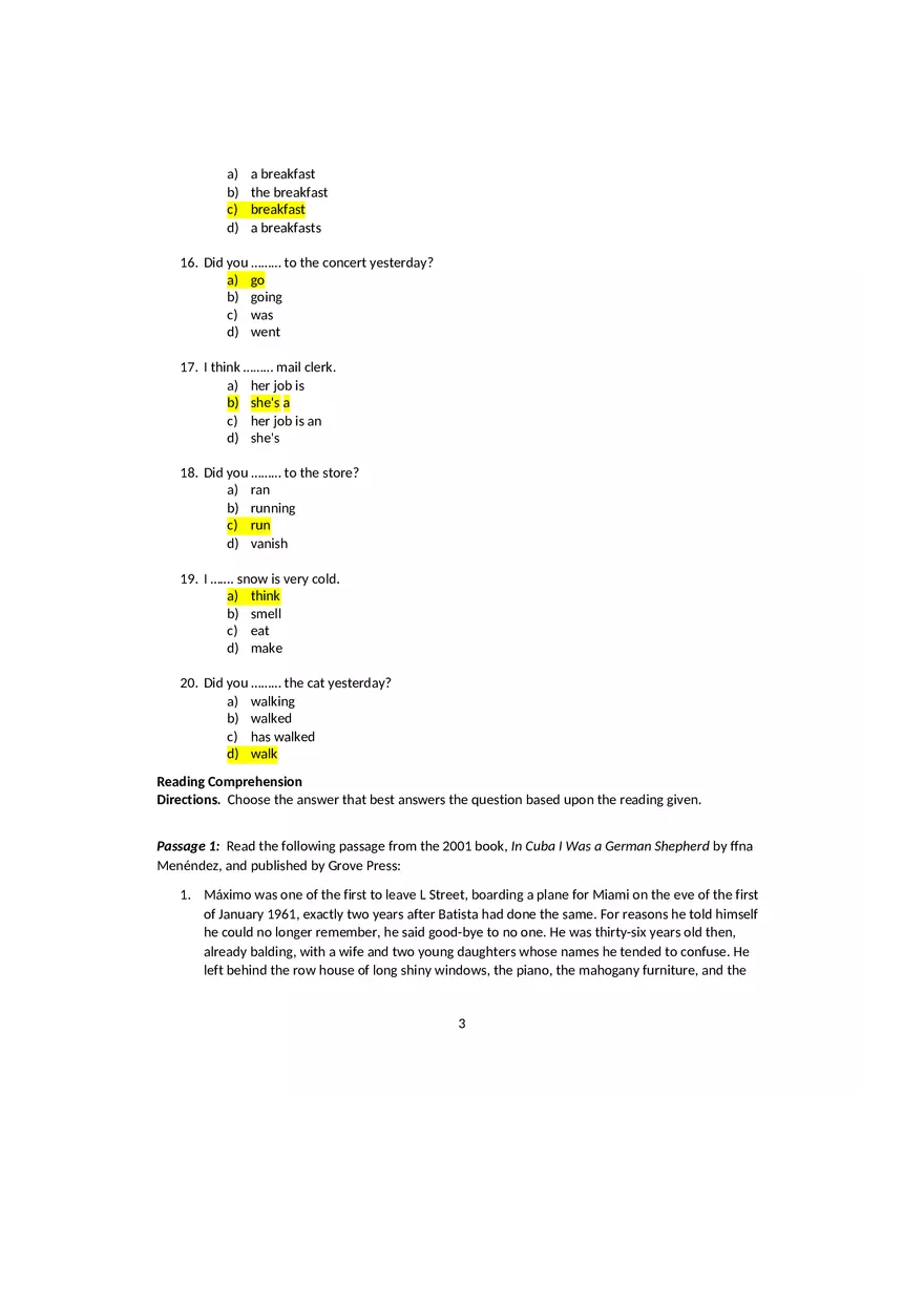 Sentence Structures and Grammar - Page 3