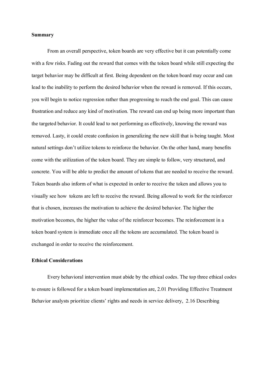 Ethics Paper - Token Economy - Page 3