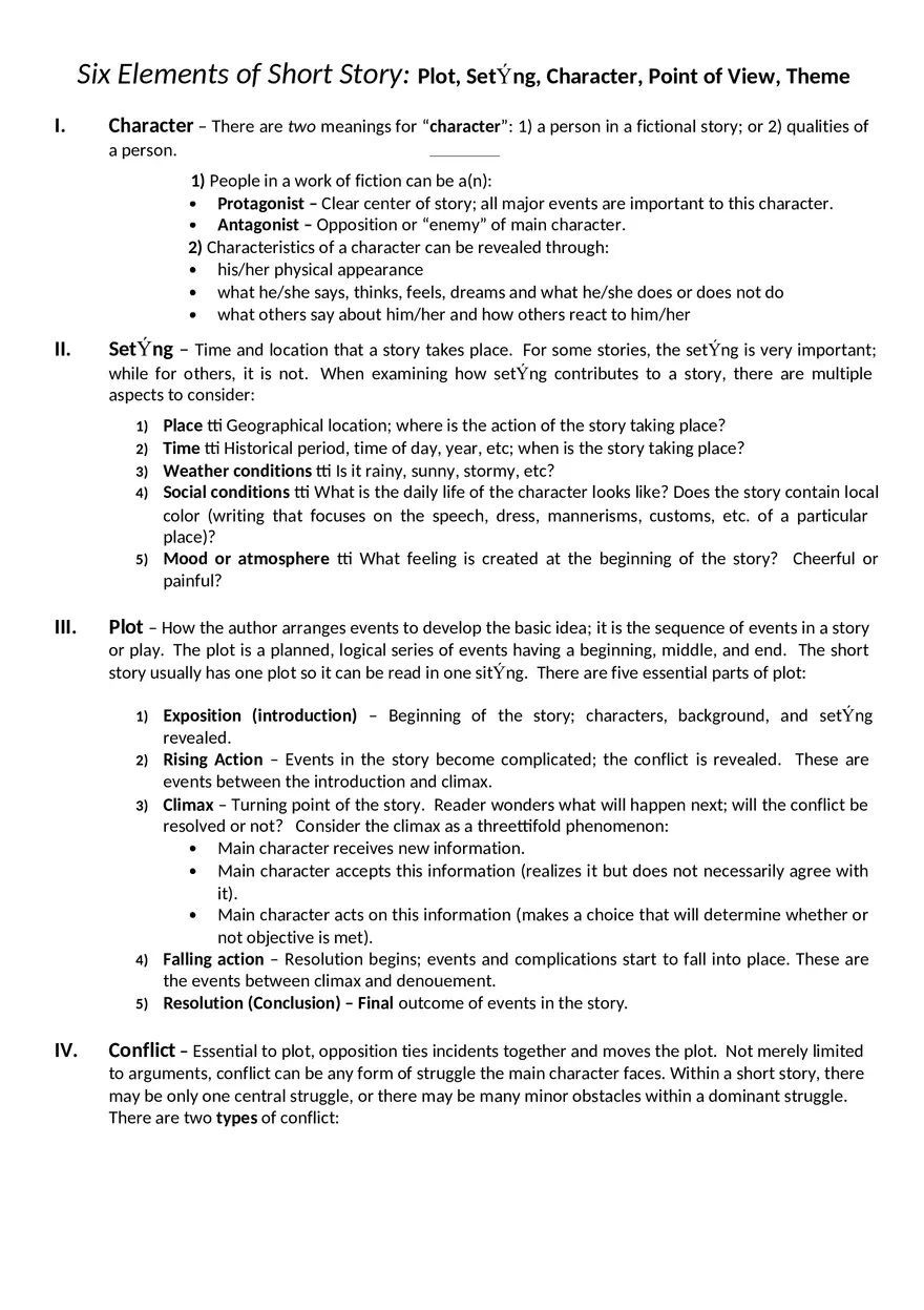 Six Elements of Fiction - Page 1